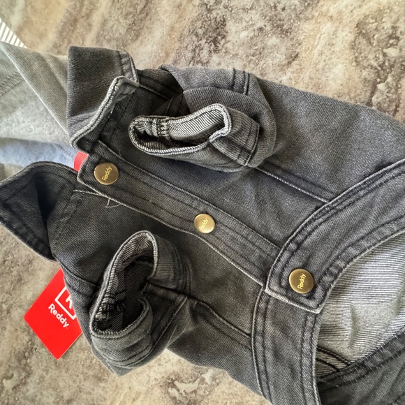 NWT XSmall (11-13") Dog/Cat/Pet Dark Grey Denim Jacket With Hoodie- Reddy - Picture 3 of 4